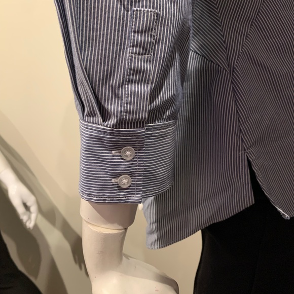 Womens Striped Button Down Shirt 3/4 Sleeve Size 8 - Picture 3 of 7